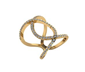 Double Loop Interlock Diamond Ring