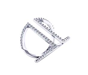 Curved Diamond Fashion Ring 