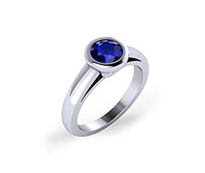 Blue Sapphire Bezel Set Ring