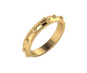 14K Gold Rosary Ring