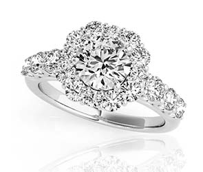 Large Diamond Row Halo Ring