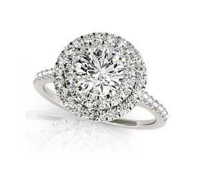 Round Double Halo Diamond Ring