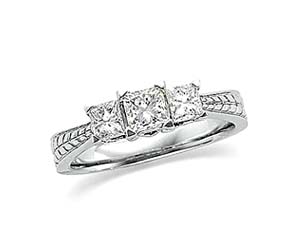 3 Stone Princess Cut Diamond Ring