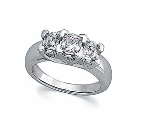 Three Stone Bridal Diamond Ring