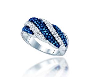 Blue Damond Ladies Fashion Band<br> .85 Carat Total Weight