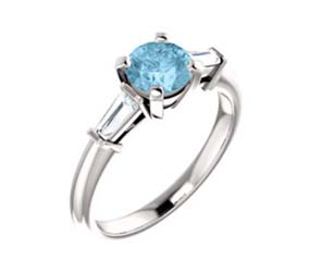 Aquamarine Diamond Ring