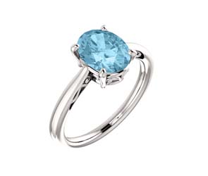 Aquamarine Oval Cut Ring