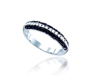 Black and White Diamond Fashion Ring<br> 1/2 Carat Total Weight