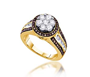 Ladies Champagne Diamond Fashion Ring<br> 1.39 Carat Total Weight