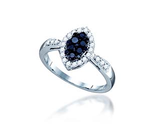 Black Diamond Fashion Ring<br> .56 Carat Total Weight