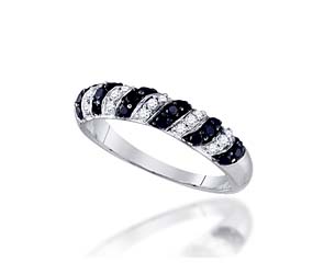 Ladies Black Diamond Fashion Band<br> 1/2 Carat Total Weight