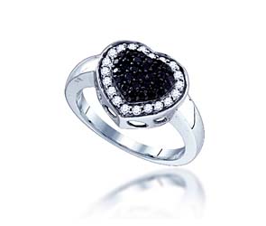 Micro Pave Black Diamond Ring<br> 5/8 Carat Total Weight