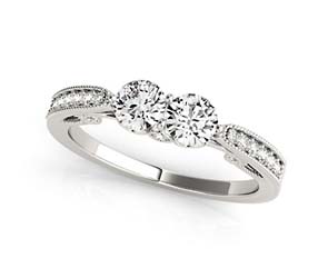 2 Stone Scripted Diamond Ring