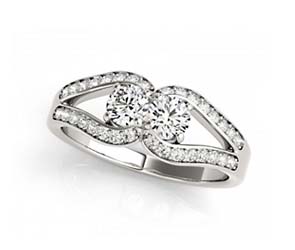 2 Stone Diamond Meetings Ring