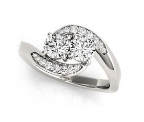 2 Stone Graduating Diamond Ring