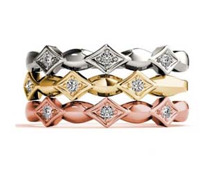 Contemporary Diamond Accented Stackable Ring