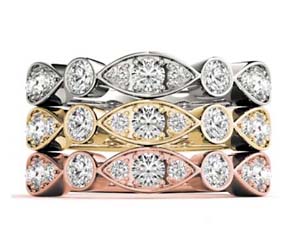 Center 3 Stone Stackable Diamond Ring