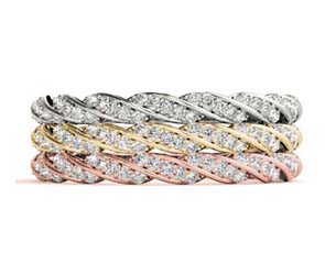 Diamond Rope Stackable Ring