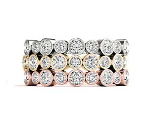 Alternating Diamond Bezel Stackable Ring