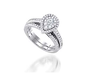 Pear-Shaped Halo-Style Wedding Ring