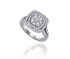 Double Halo Style Diamond Ring