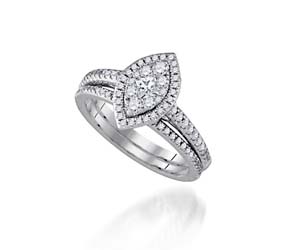 Marquee Look Halo-Style Diamond Bridal Ring