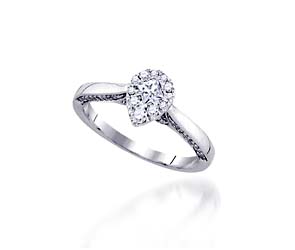 Diamond Pear Shape Cluster Engagement Ring