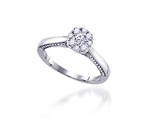 Diamond Floral Solitaire Ring