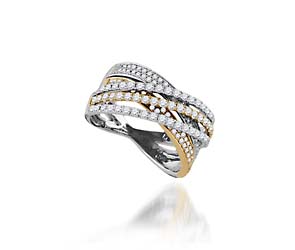 Ladies Two Tone Diamond Band