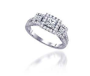 Diamond Princess Cut Halo Style Ring