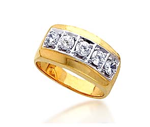 Men's 5 Stone Diamond Ring