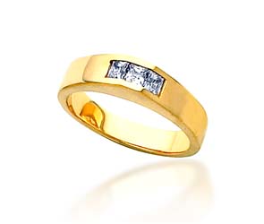 Men's 3 Stone Diamond Ring