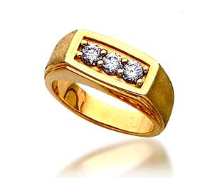 Men's 3 Stone Diamond Ring