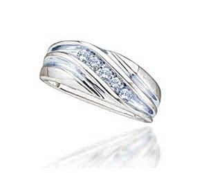 Diamond Fashion Mens Band<br> 1/4 Carat Total Weight