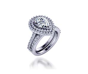 Ladies Double Halo Wedding/Anniversary Ring