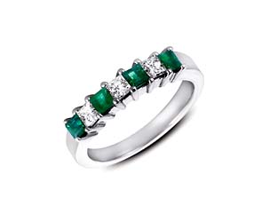 Genuine Emerald and Diamond Band