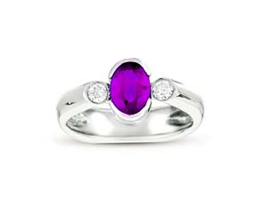 Amethyst & Diamond Ring