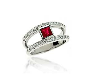 Genuine Ruby & Diamond Ring