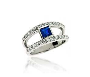 Genuine Sapphire & Diamond Ring