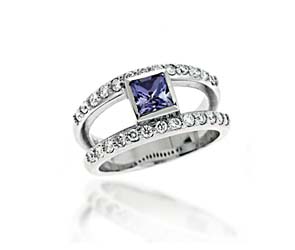 Genuine Tanzanite & Diamond Ring