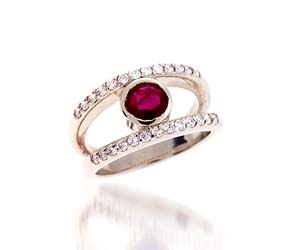 Genuine Ruby & Diamond Ring