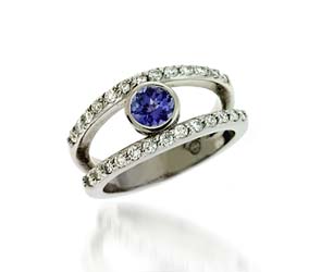 Genuine Tanzanite & Diamond Ring