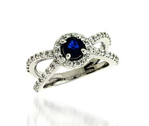 Genuine Sapphire and Diamond Ring