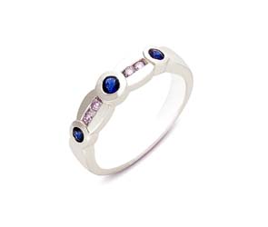 Genuine Sapphire and Diamond Ring