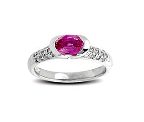 Genuine Pink Sapphire & Diamond Ring