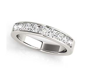 9 Stone Diamond Channel Set Band