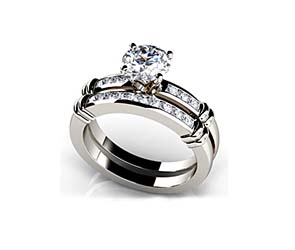 Channel Belt Engagement Ring