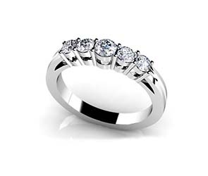 Five Across Diamond Ring