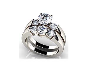 Triple Diamond Bridal Set