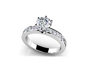 Diamond Band Center Focus Engagement Ring